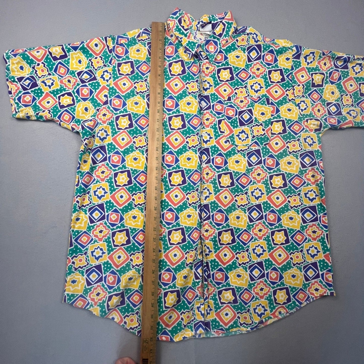 VTG 90s Pro Spirit Button Up Shirt Mens XL Geometric Abstract Retro