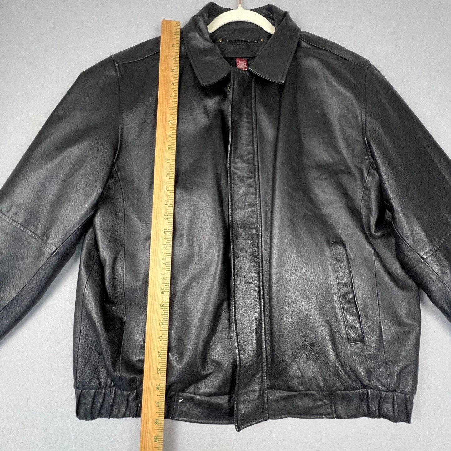 VTG Covington Leather Bomber Jacket Mens L Full Zip Classic Outerwear Gorpcore