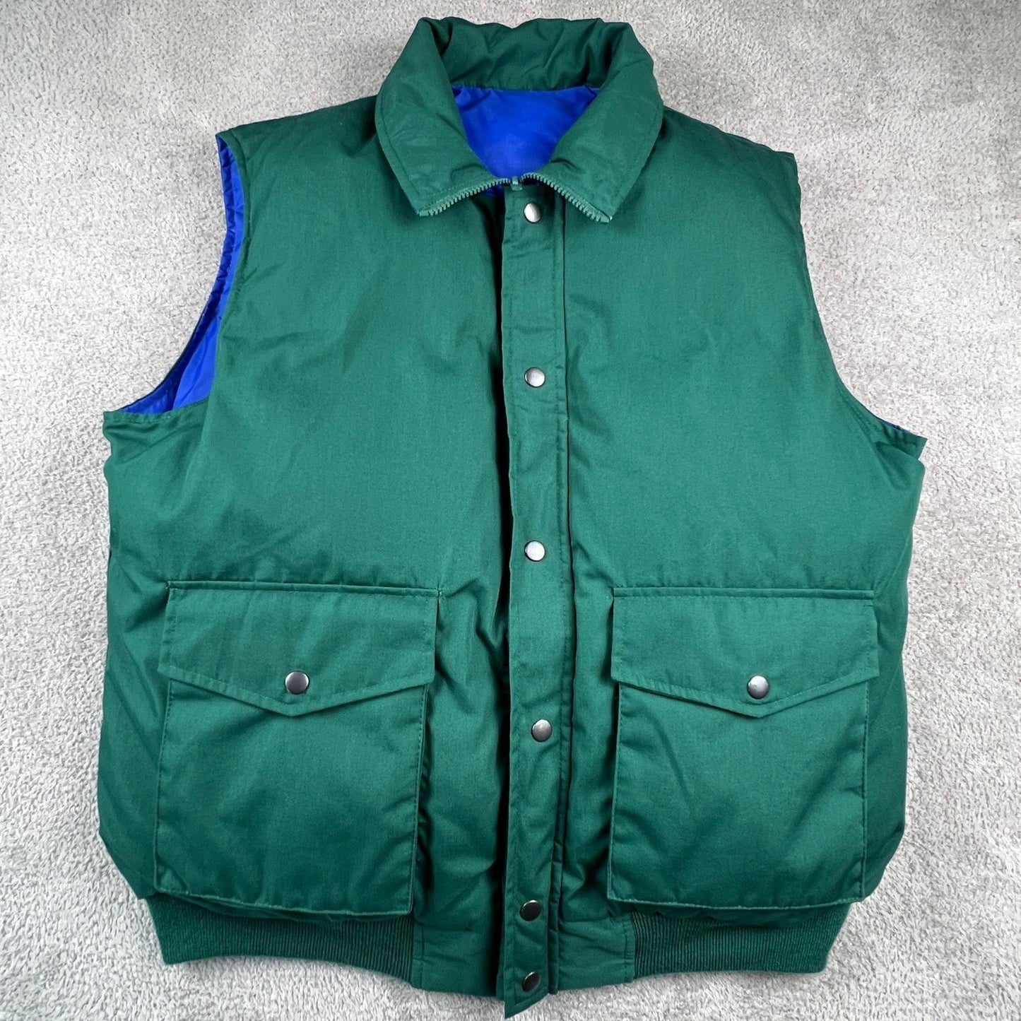 Outdoor Exchange Reversible Puffer Vest Mens XL Green Blue Down Gorpcore Hiking