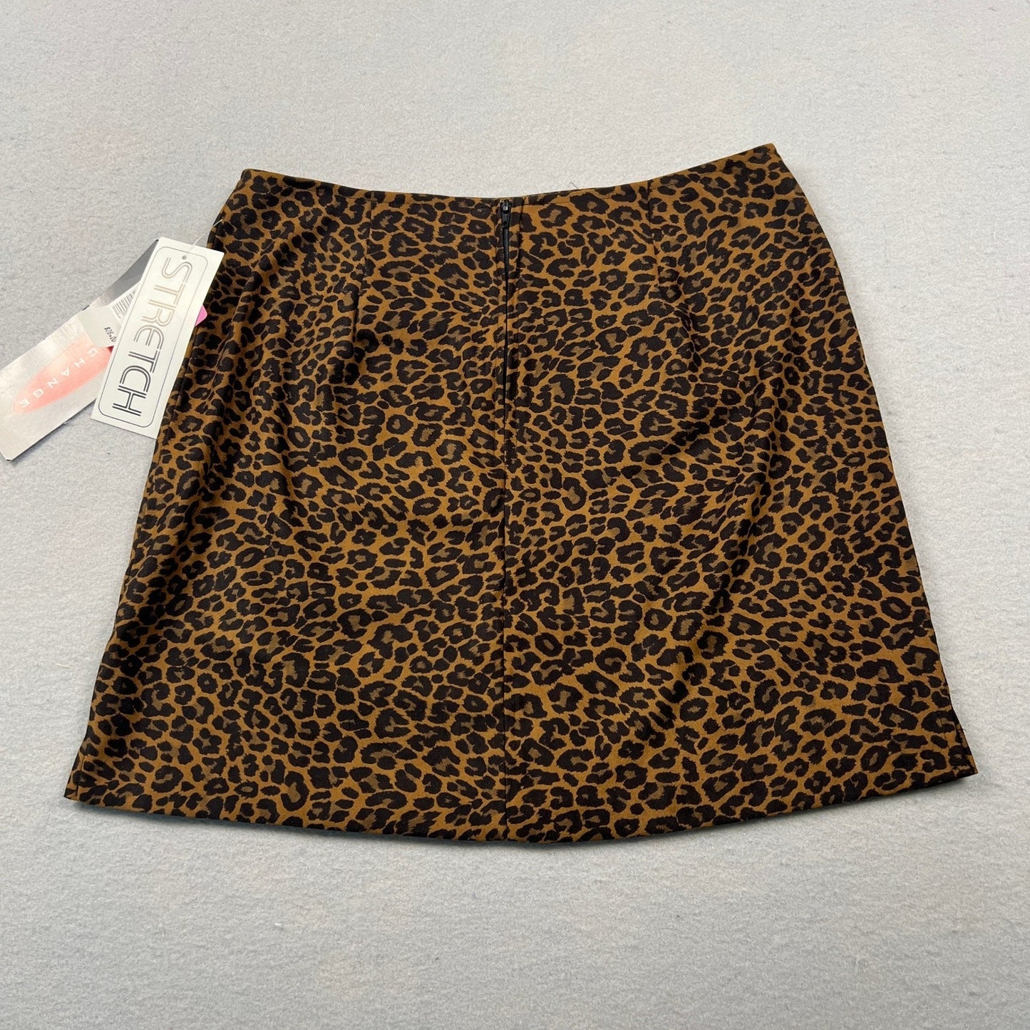 Vtg 90s Y2K Exact Change Mini Skirt Women 9 Brown Leopard Print Stretch A-Line
