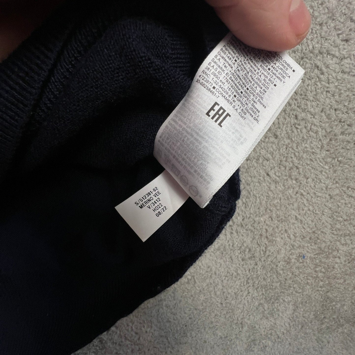 Banana Republic Italian Merino Wool V-Neck Sweater Mens Medium Navy Blue