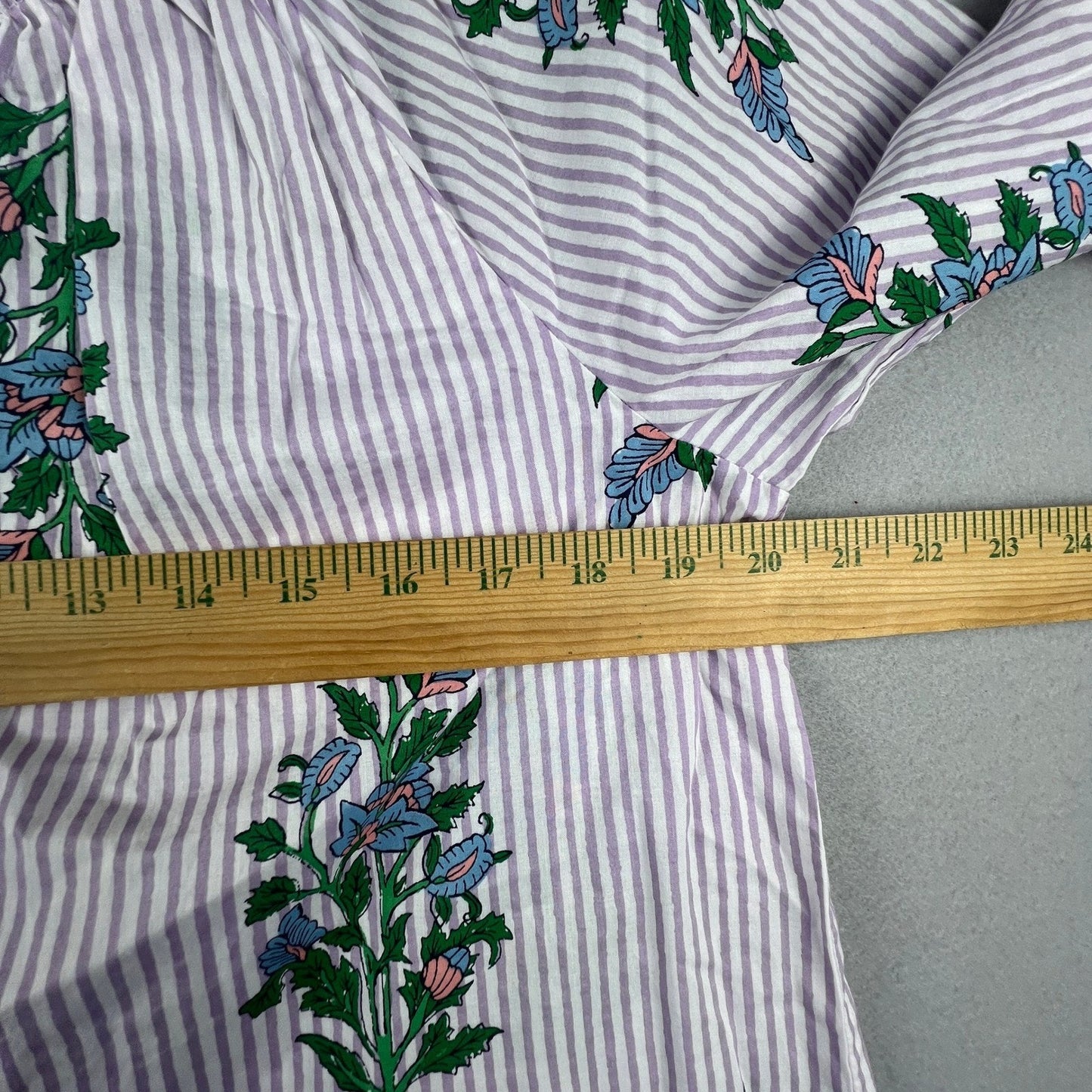 J.Crew Floral Stripe Cotton Voile Top Womens Medium Purple B0751 Boho Coastal