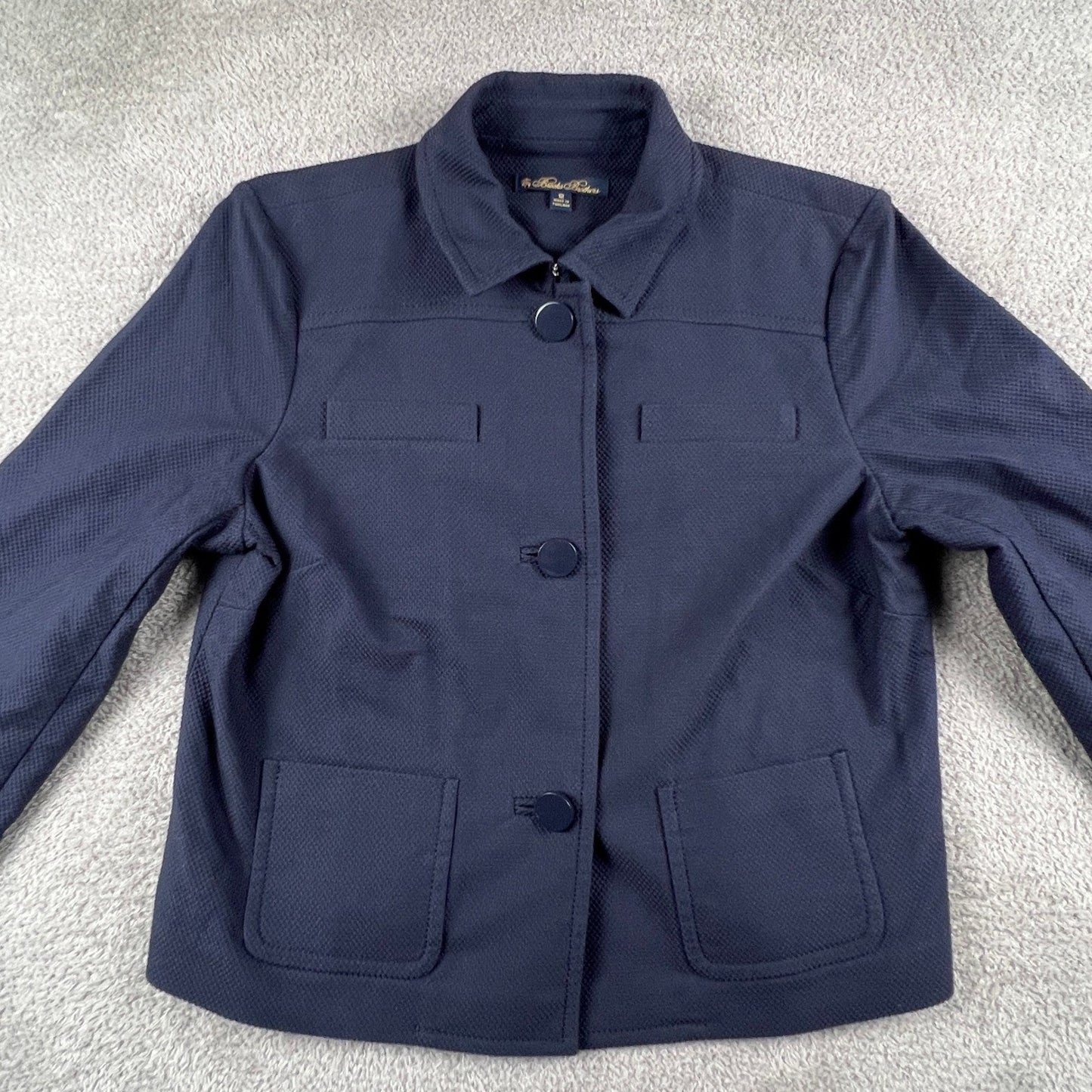 Brooks Brothers Cotton Jacket 12 Honeycomb Piqué Career Classic Chic Preppy