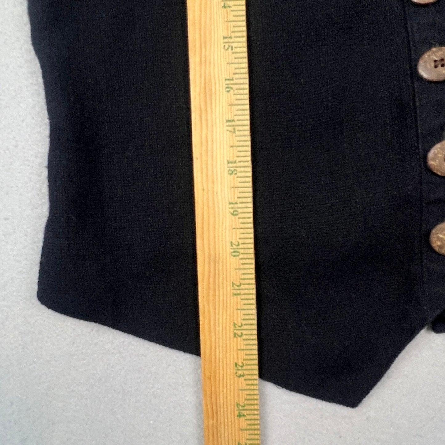 Counterparts Knit Vest Womens L Black Button Front Cinch Back Minimalist Boho