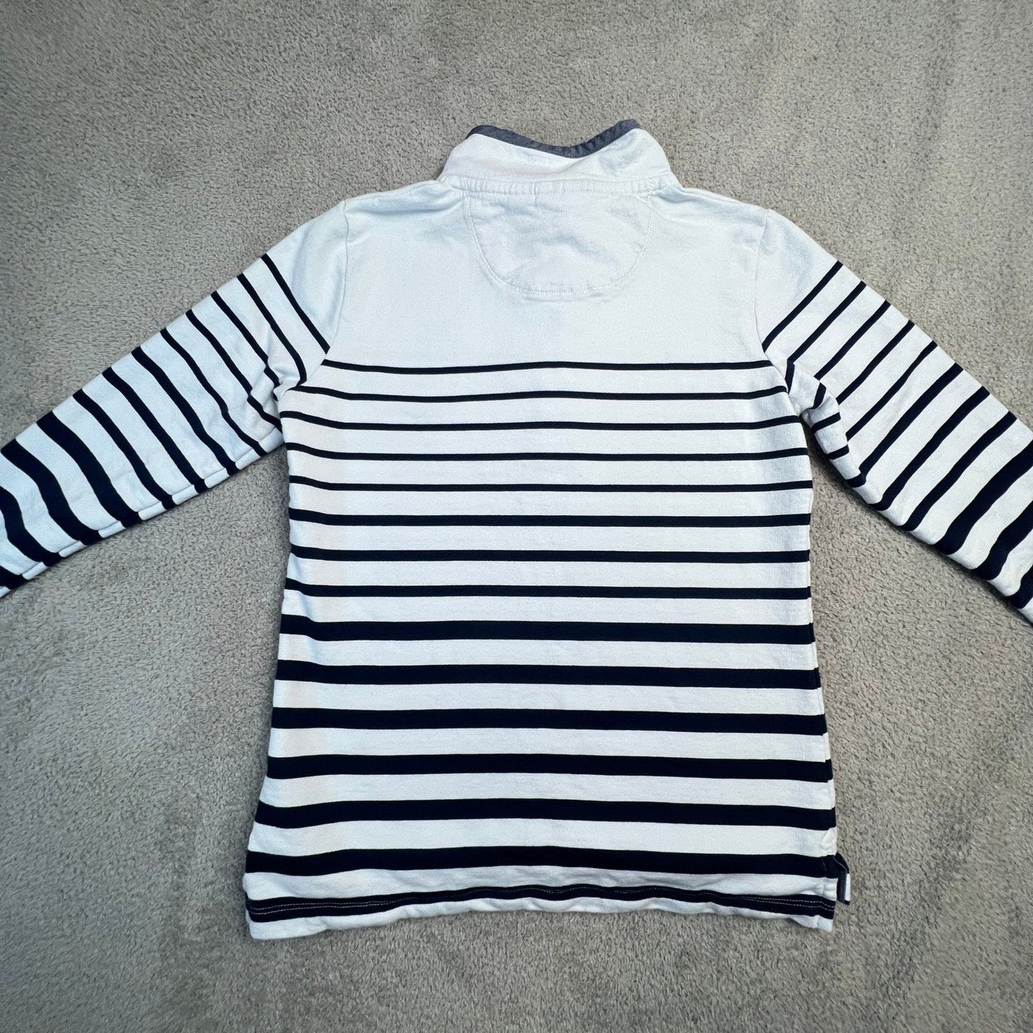 L.L. Bean Nautical Stripe Quarter Zip Pullover Sweatshirt XS