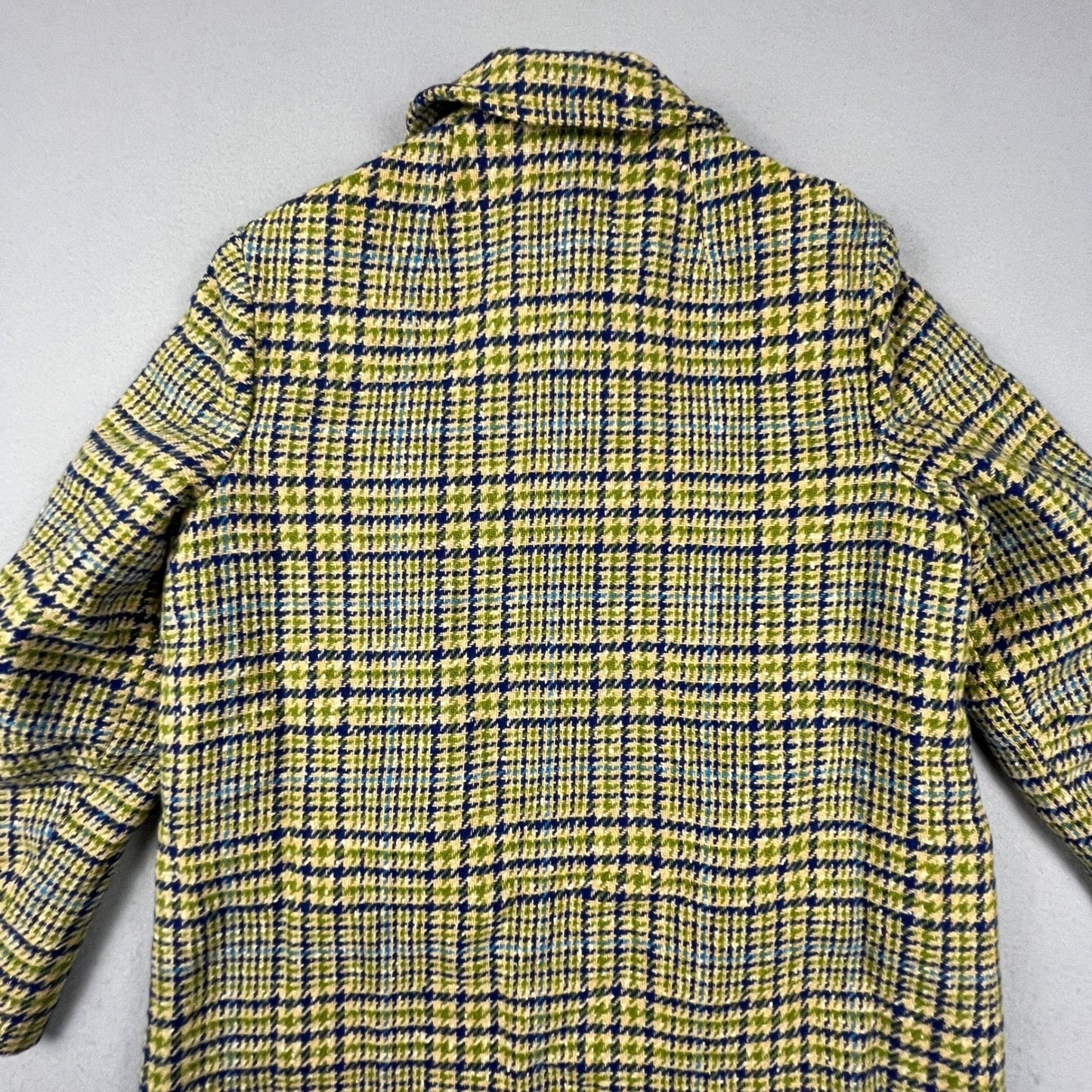 Pendleton Wool Overcoat Womens L Multi Houndstooth Vintage Long Trench Coat