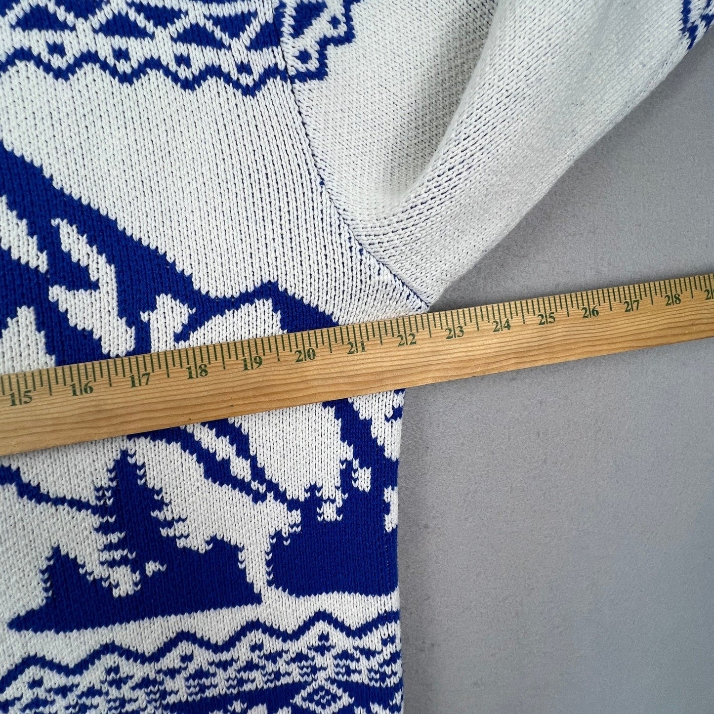 Original Use Cardigan Sweater Womens Medium Blue White Mountain Fair Isle Knit