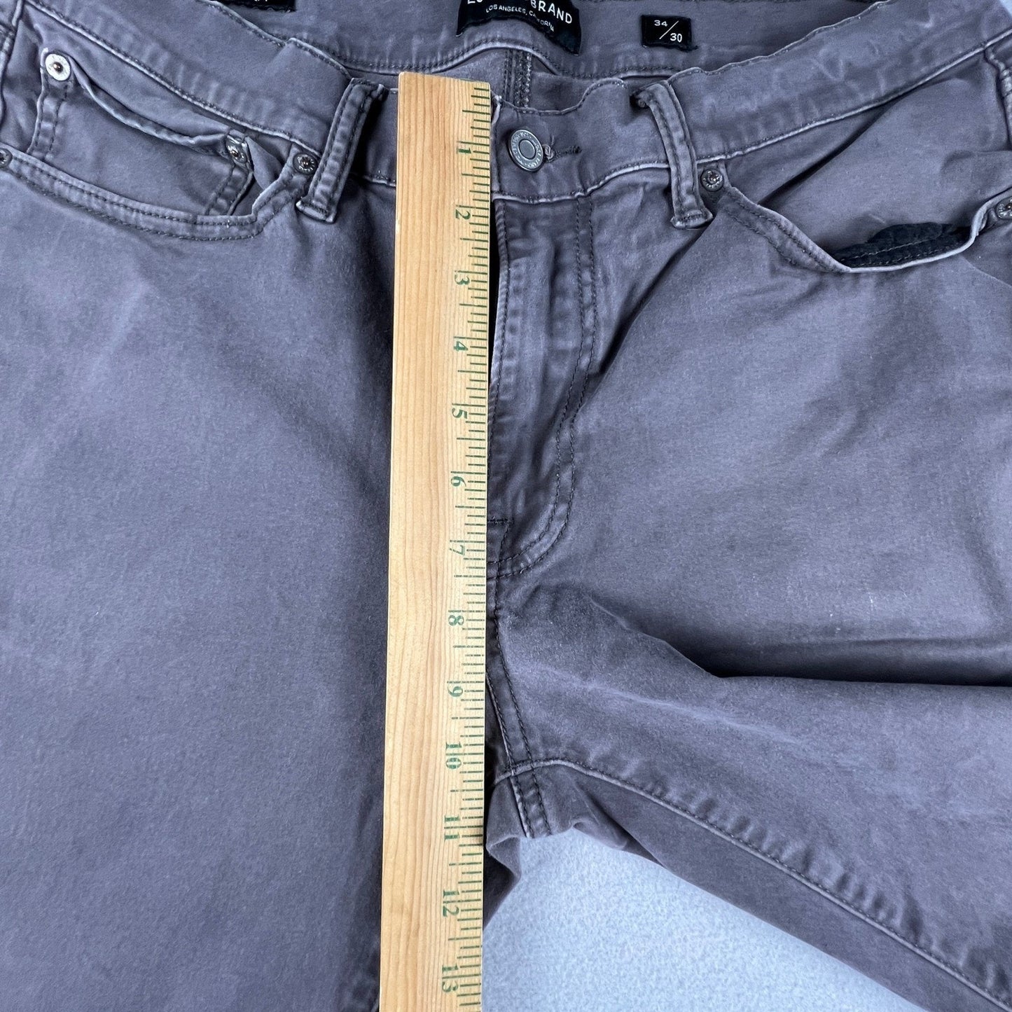 Lucky Brand 410 Athletic Slim Pants Mens 34x30 Gray Stretch Casual Chino Denim