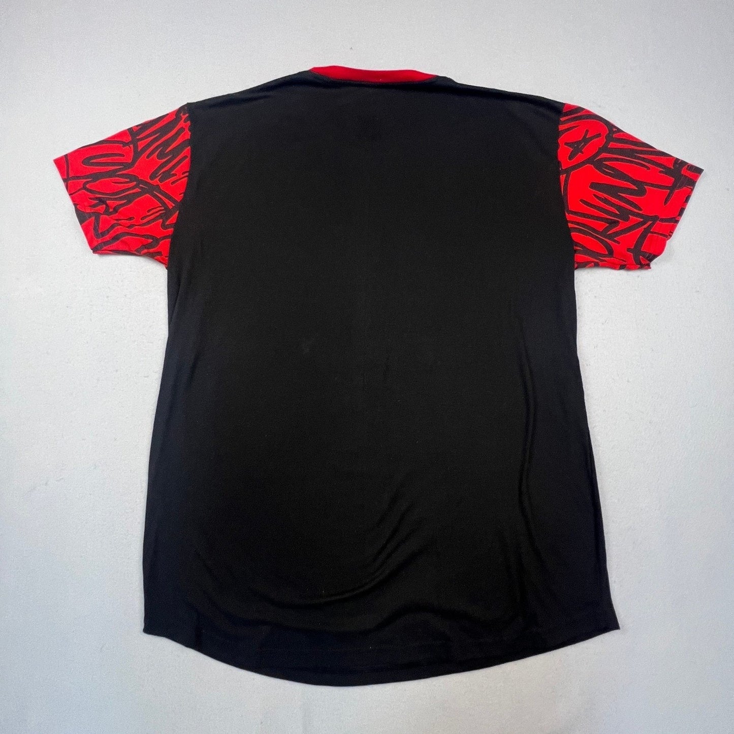 Launder Graphic Tee Mens XL Black Red Drip Bear Streetwear Graffiti Ringer Shirt