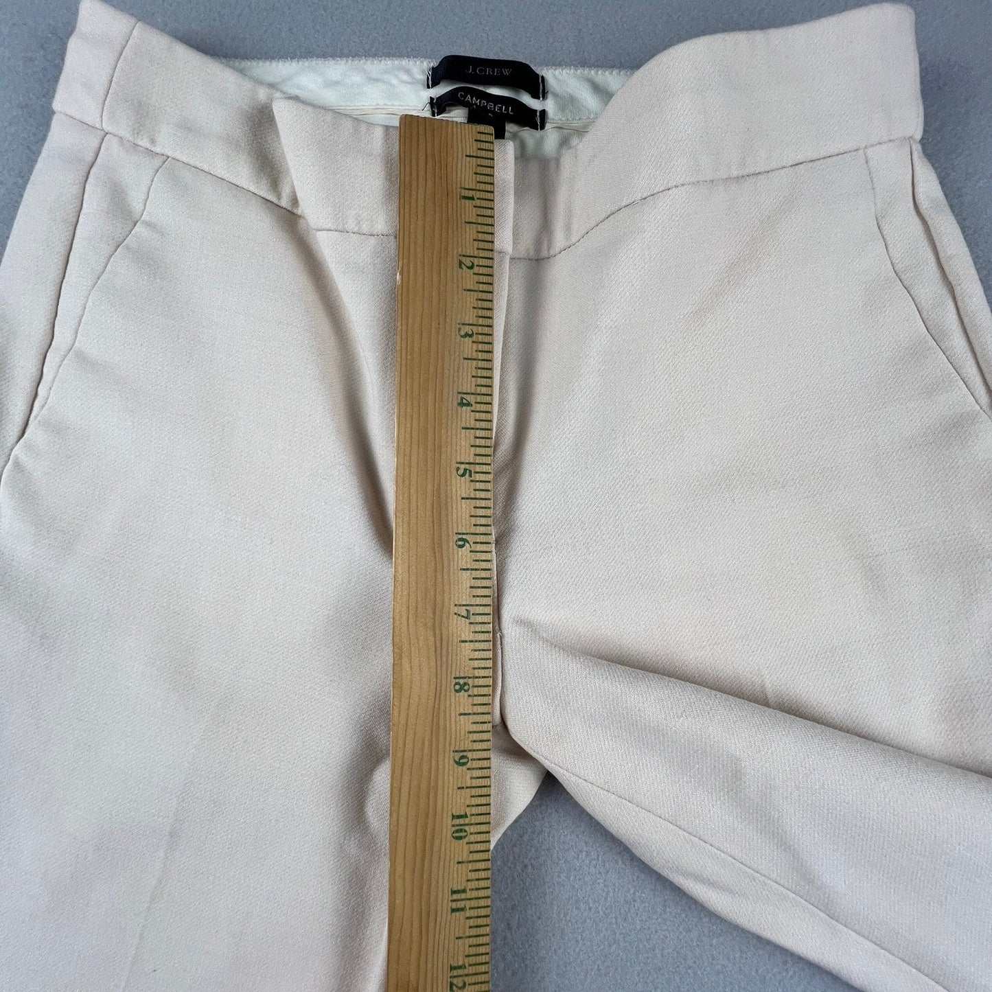 J.Crew Campbell Dress Pants Womens 2 Beige Wool Blend Tailored Career Trousers