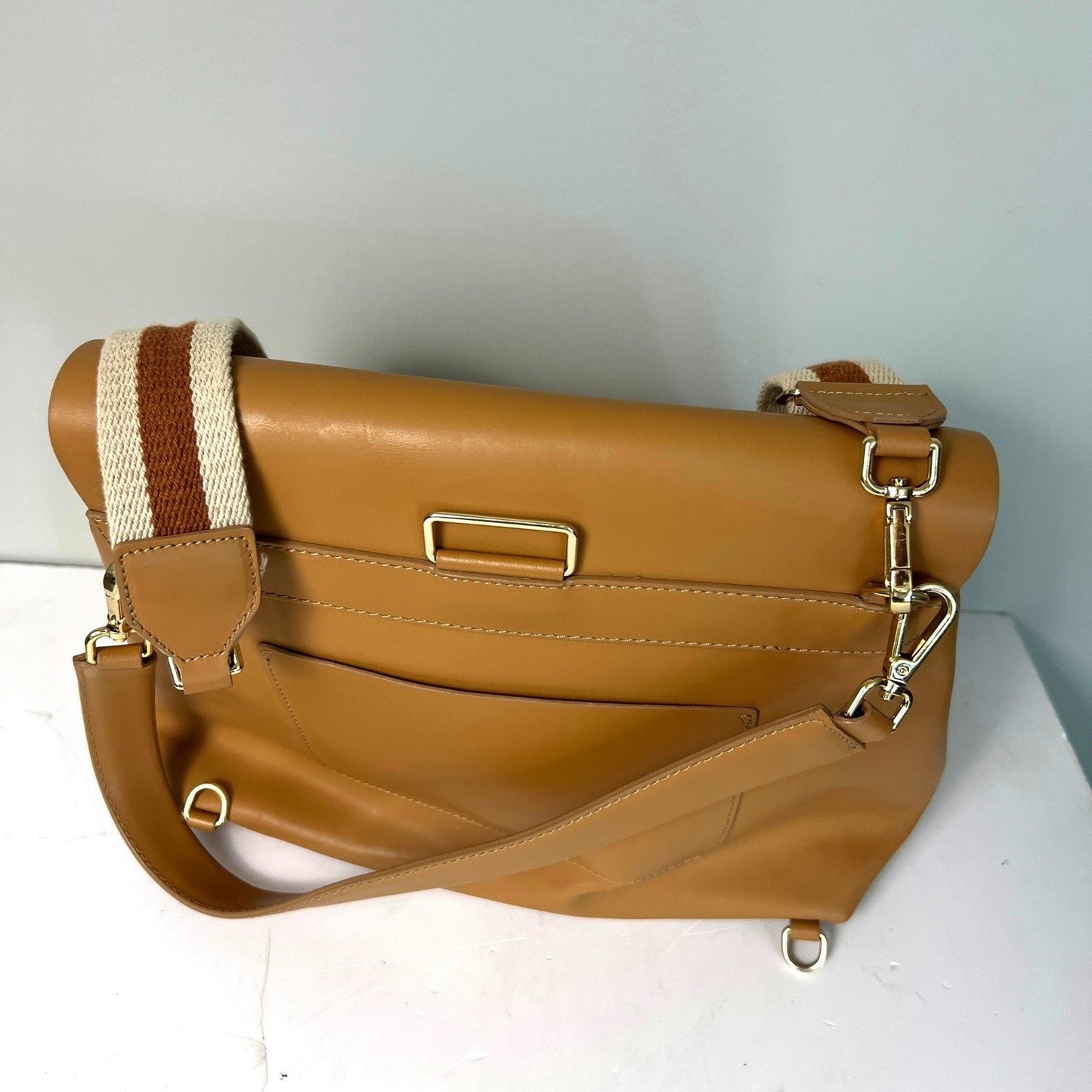 Paola Nutti Purse Bag Womens Large Tan Leather Made in Italy Elegant Boho