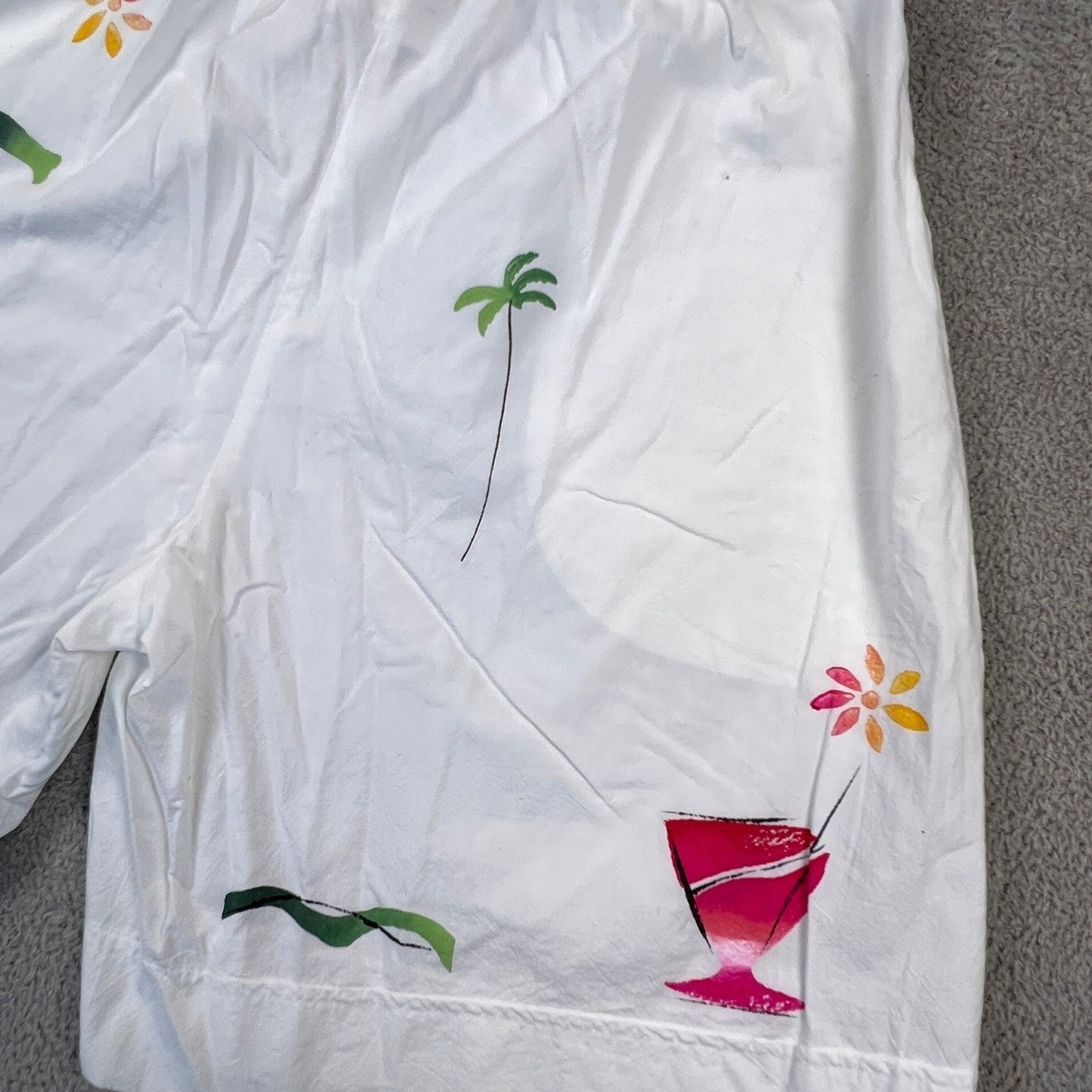 VTG Play Alegre Hand Painted Shorts Womens L Tropical Cotton Beach Summer Boho