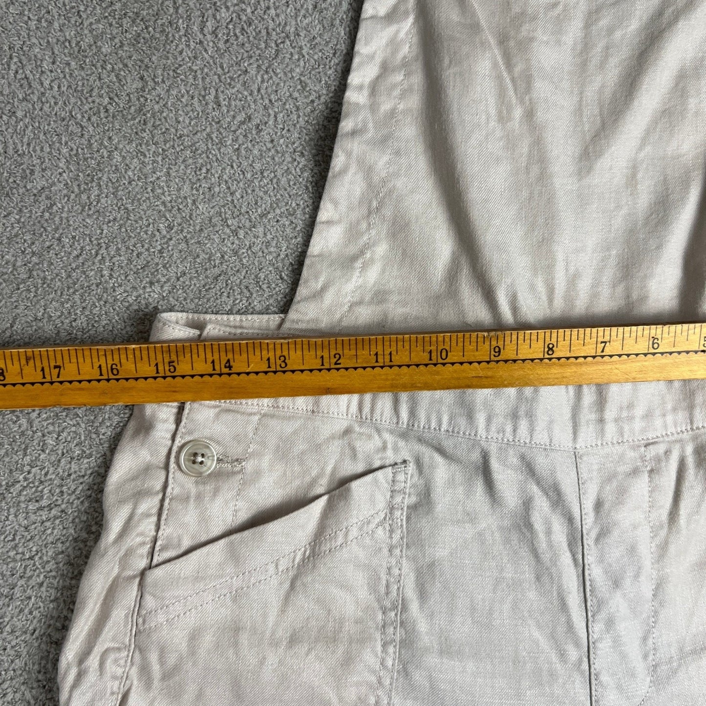 Evereve Overalls Women's Size 28 Linen Blend Wide Leg Cropped Comfy Casual Y2K