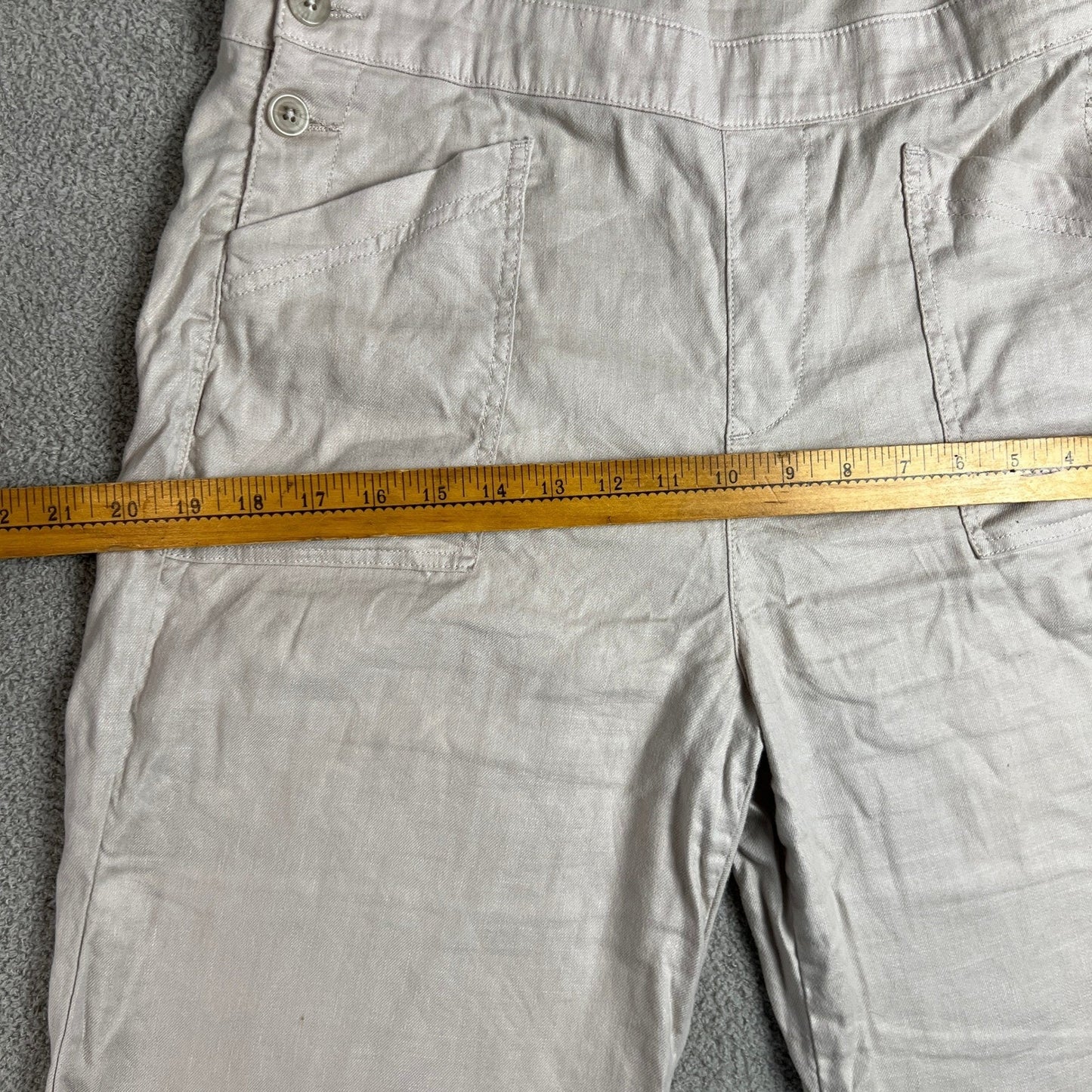 Evereve Overalls Women's Size 28 Linen Blend Wide Leg Cropped Comfy Casual Y2K