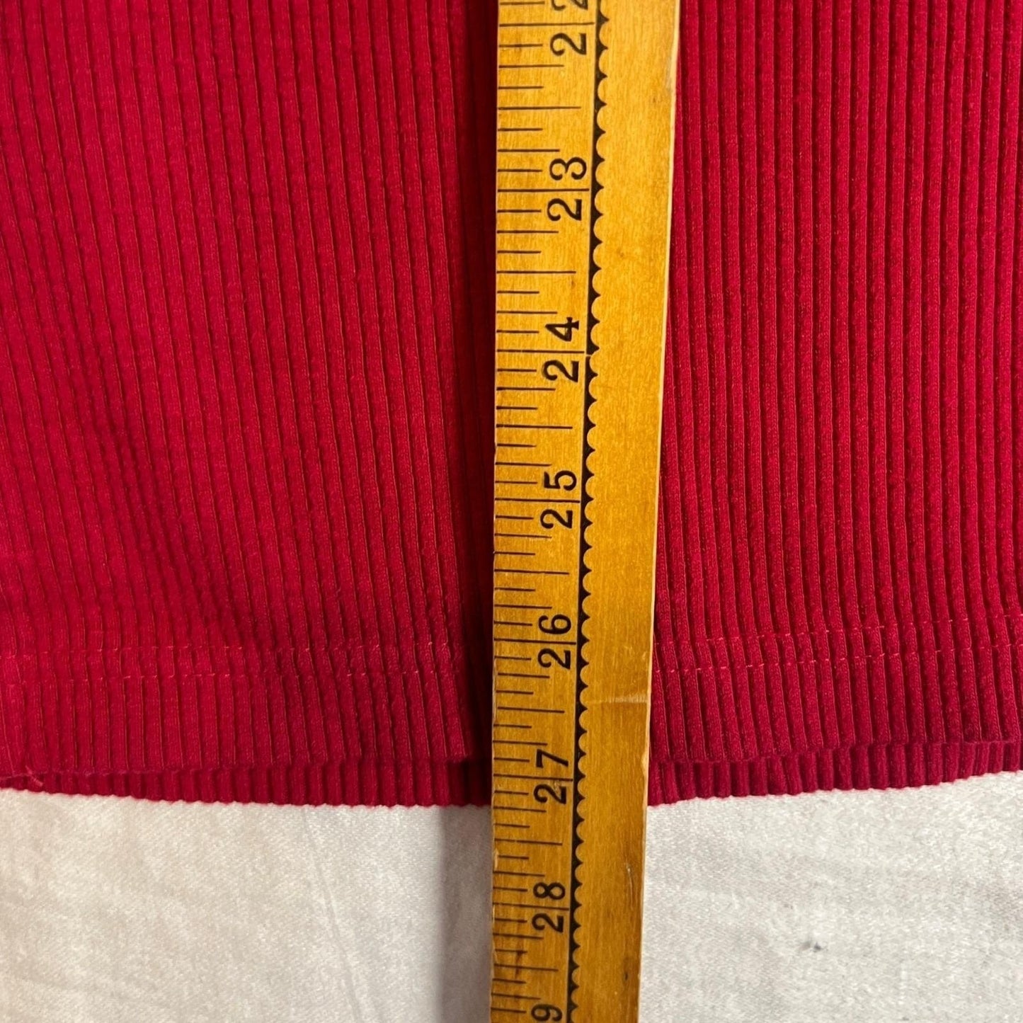 100% Cotton Turtleneck Sweater Large Red Ribbed Long Sleeve Jones New York