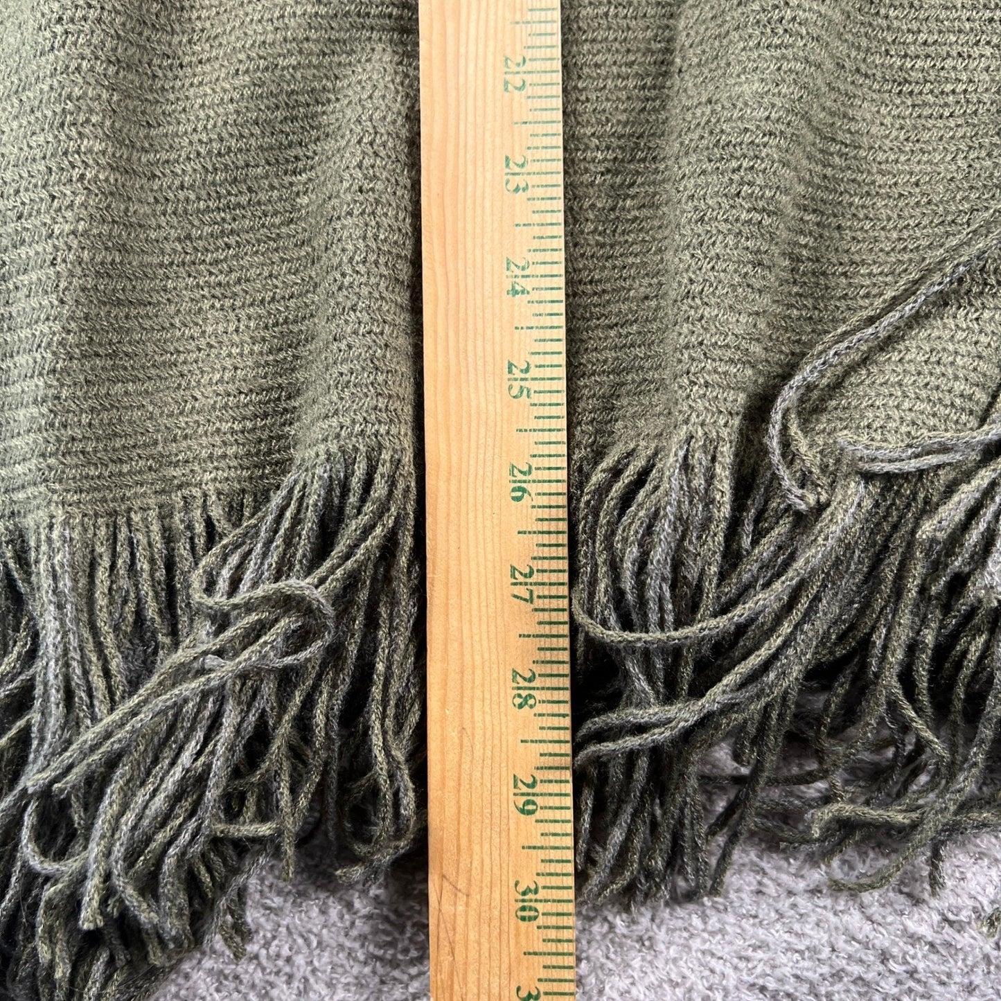Castlecore Preppy Knit Poncho Wrap Women Olive Green Fringe Boho Earthy Cozy