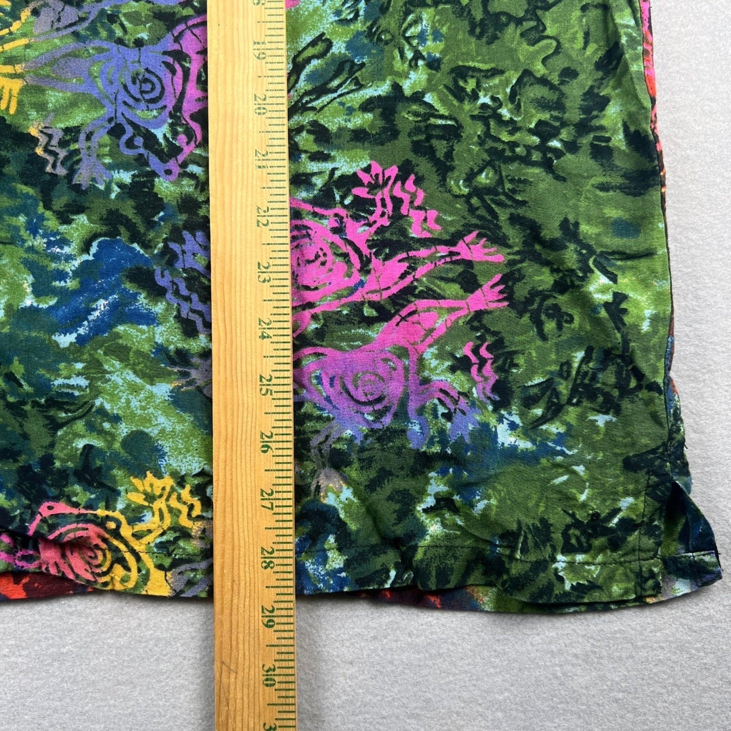 Hawaiian Button Down Shirt Mens Large Jungle Forrest Festival Summer Vacation