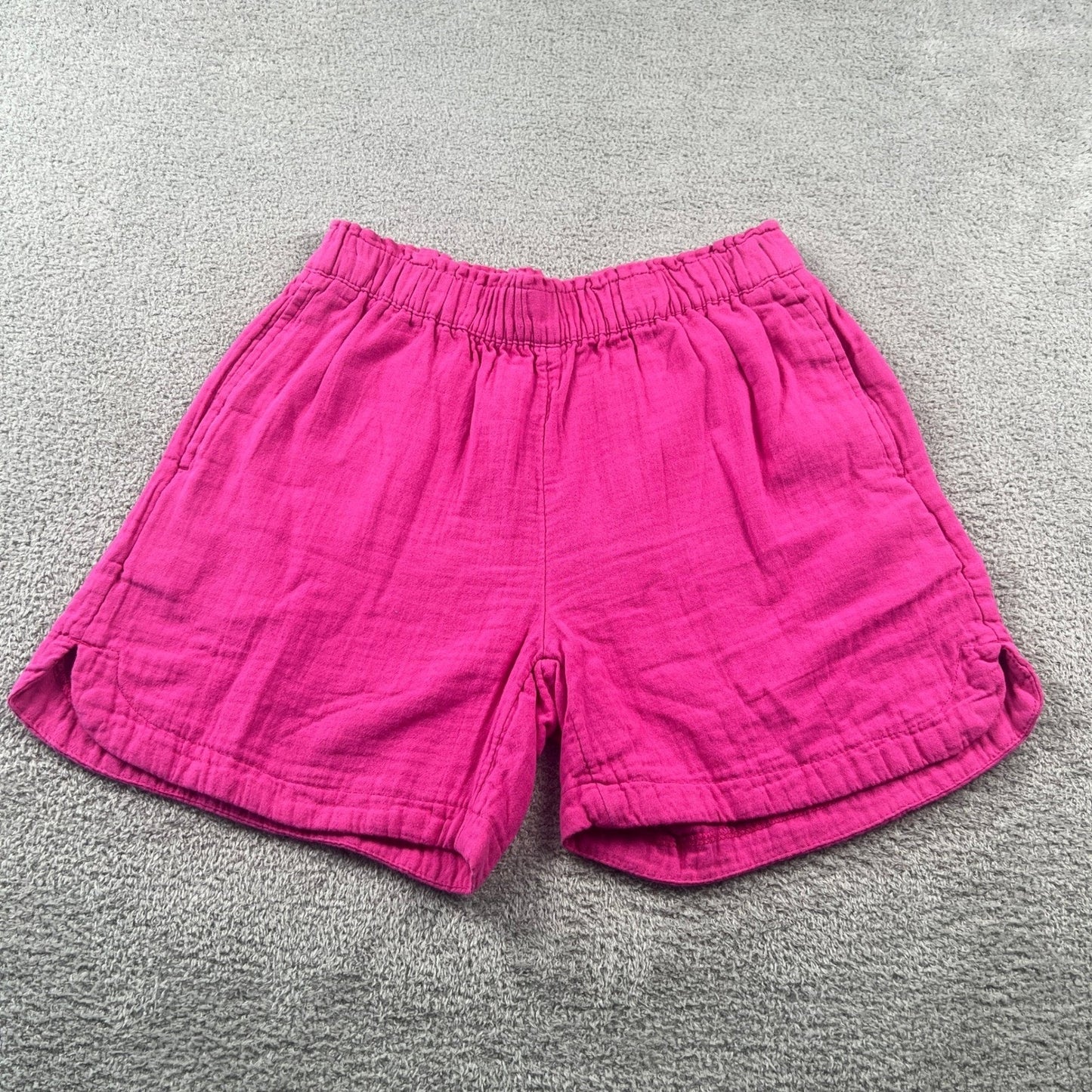 100% Cotton Gauze Elastic Waist Shorts Womens Fuchsia Size S Small Old Navy