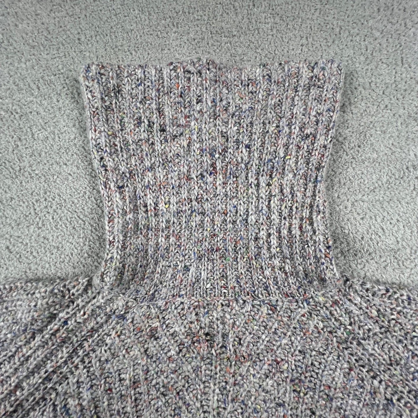 Madewell Womens Turtleneck Sweater Grey Confetti Marl Silk Wool Blend Comfy Cozy