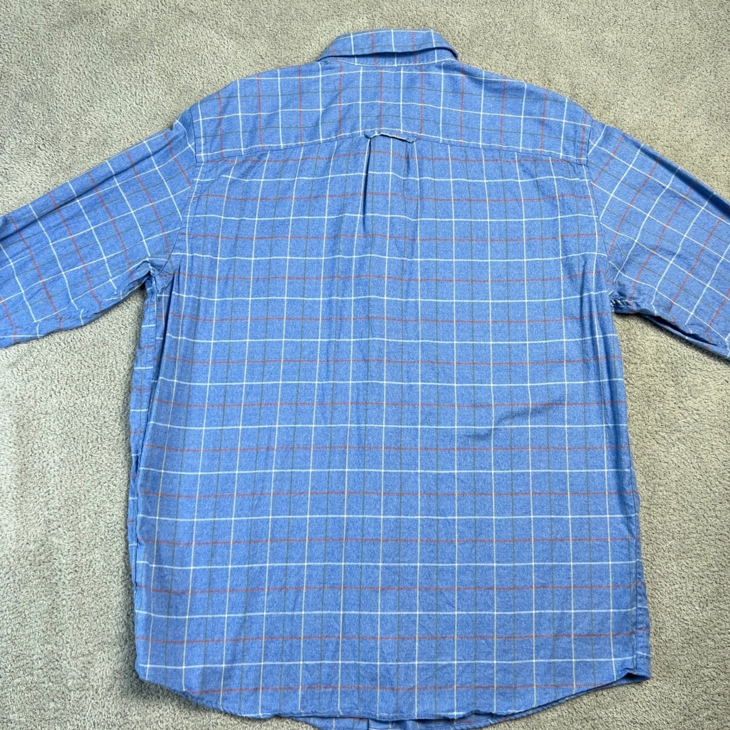 ORVIS Button Down Shirt Men's Large Country Twill Classic Fit Plaid 100 % Cotton