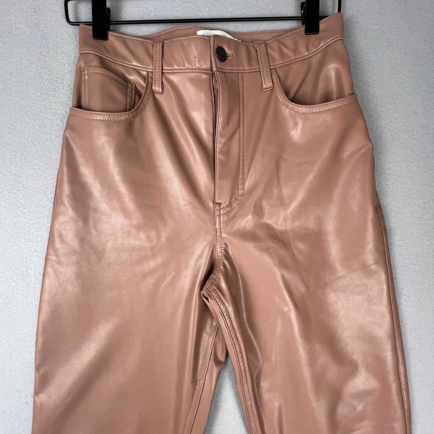 Abercrombie & Fitch Faux Leather Pants Womens 27/4 Pink 90s Straight High Rise