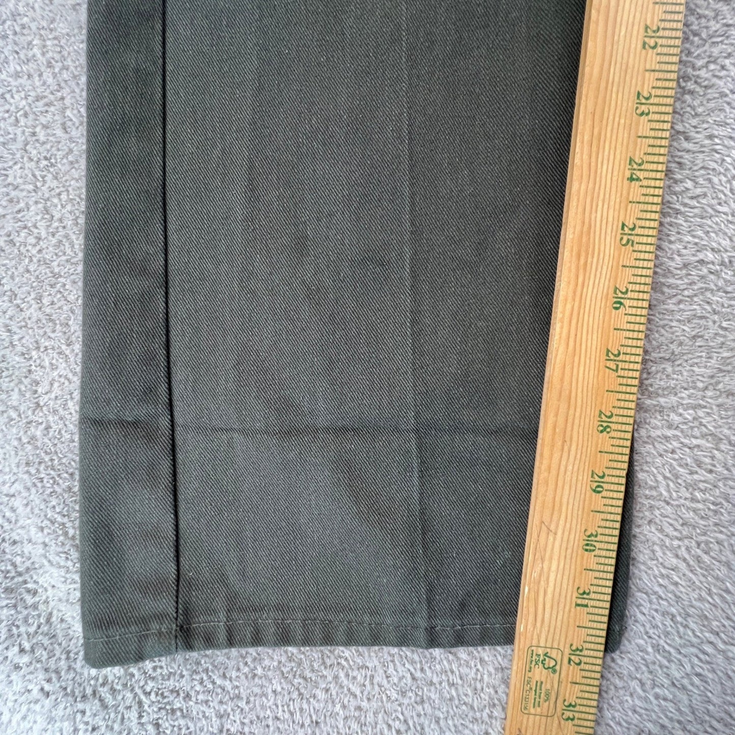 Vintage Work Pants Mens 31x31 Green No-Iron Twill Straight Leg Trousers