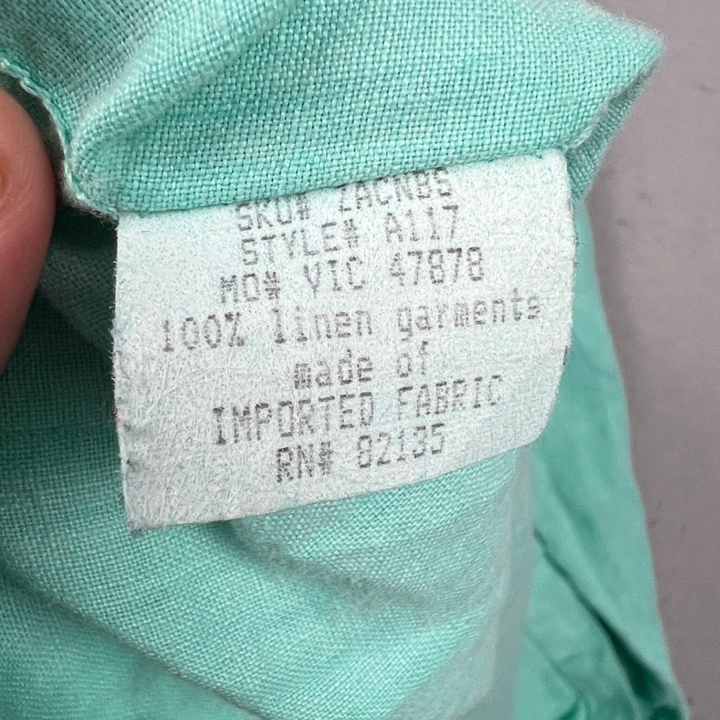 Fresh Produce Linen Button Down Shirt Womens L Seafoam Coastal Casual Summer