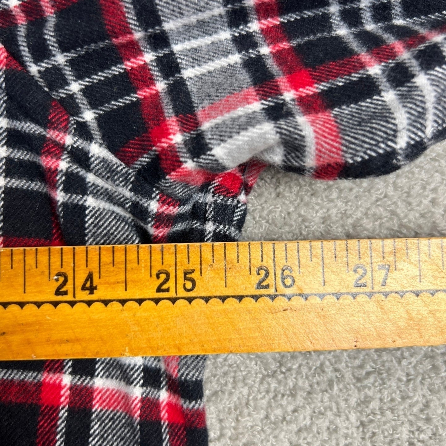 Lands End Flannel Shirt Men's XL Plaid Red Black White L/S Traditional Fit
