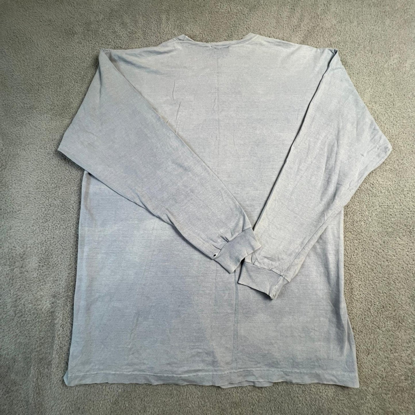 Vintage Sunbelt T-Shirt Mens XL Made in USA 90s 100% Cotton L/S Light Blue