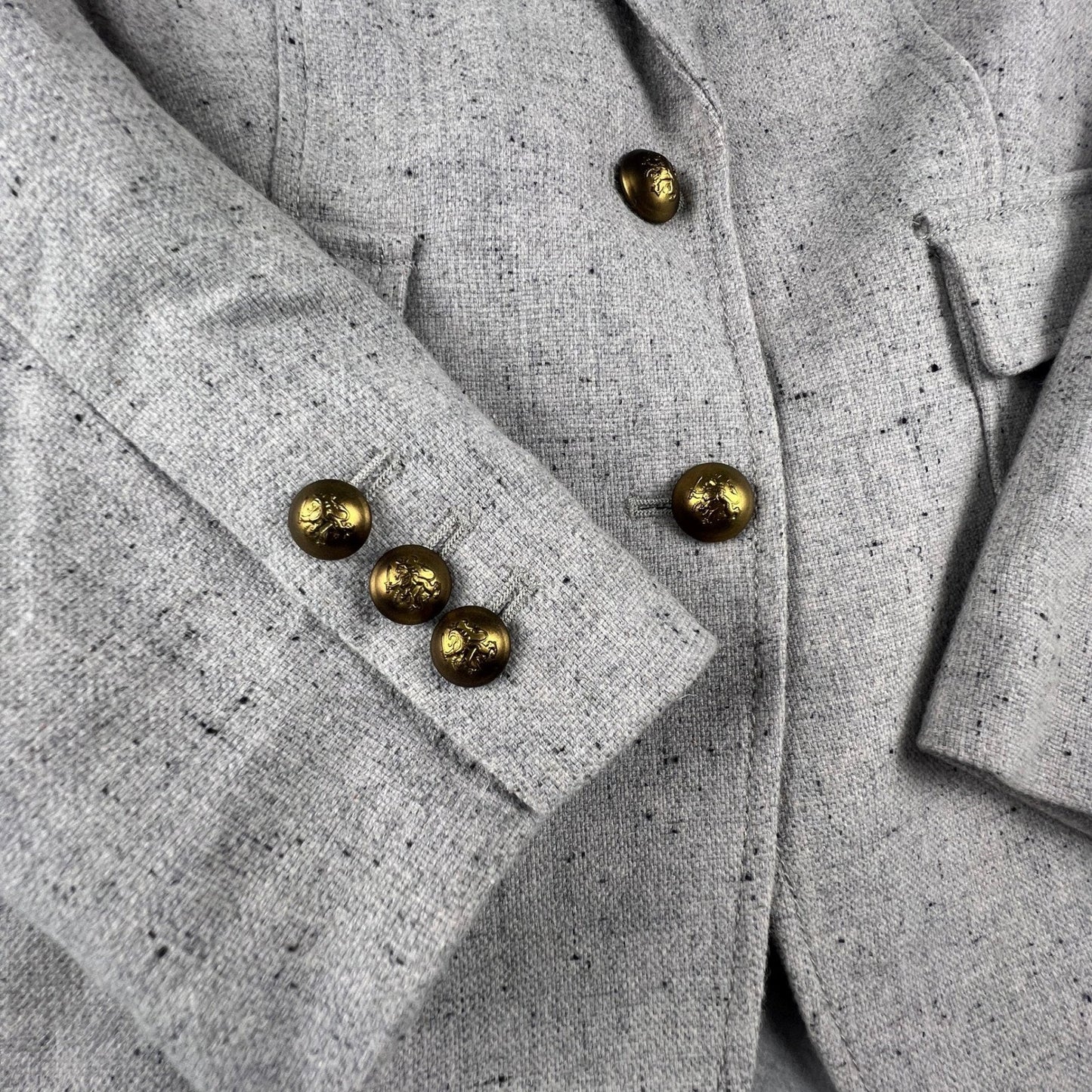 Banana Republic Hacking Jacket Womens 12 Gray Wool Blend Blazer Preppy