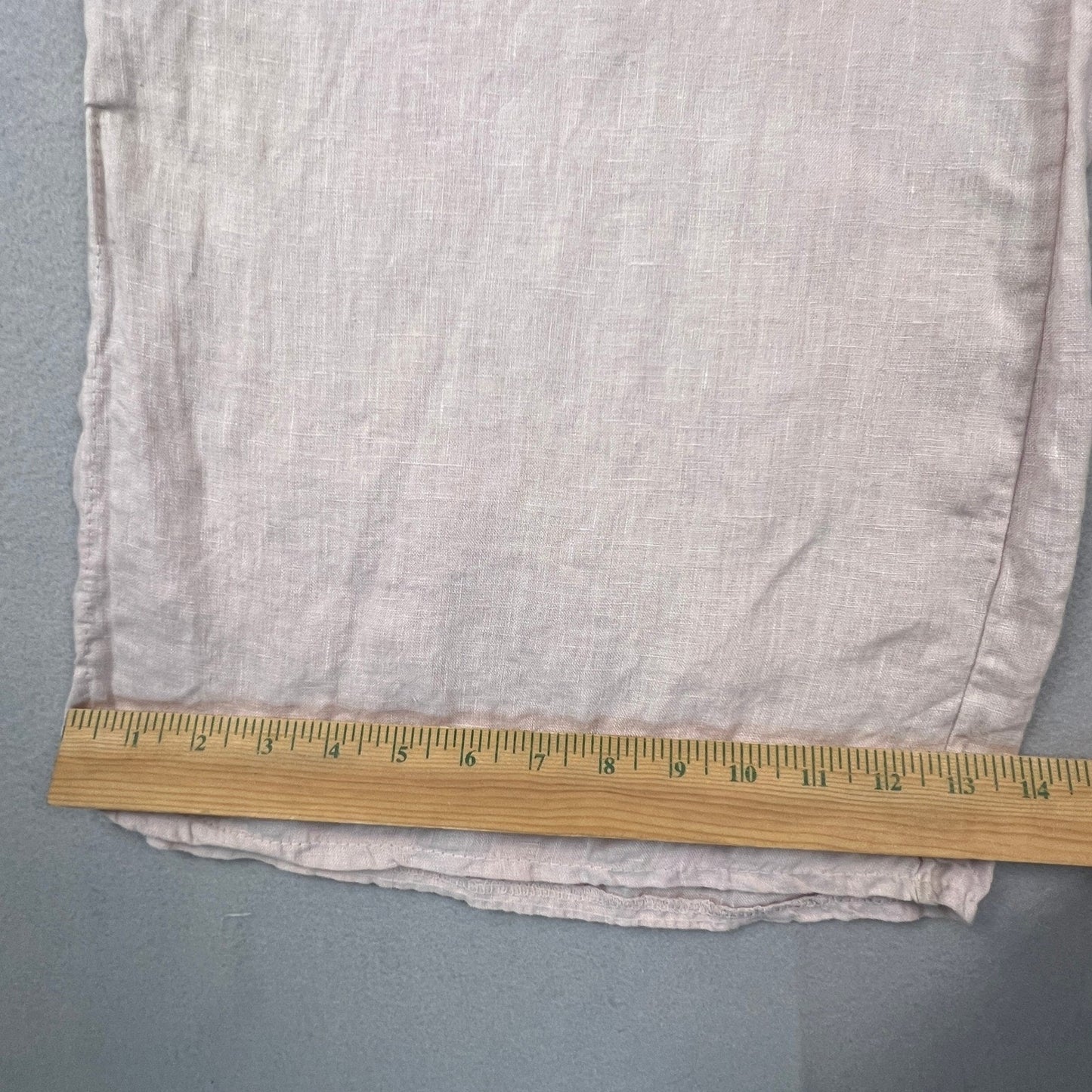 Meo Meli Linen Wide Leg Pants Womens OS Pink Drawstring Side Slit Made in Italy