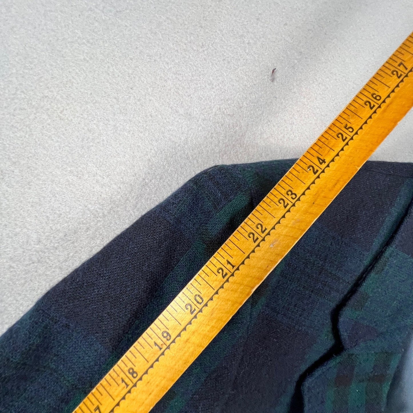 Vintage Woolrich Plaid Blazer Men Small Mallard Green Navy Blue Wool Blend USA
