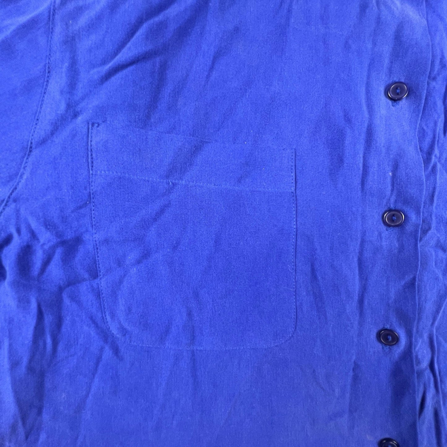 VTG Van Heusen Silk Button Up Shirt Womens Large Blue Long Sleeve Blouse Office Chic