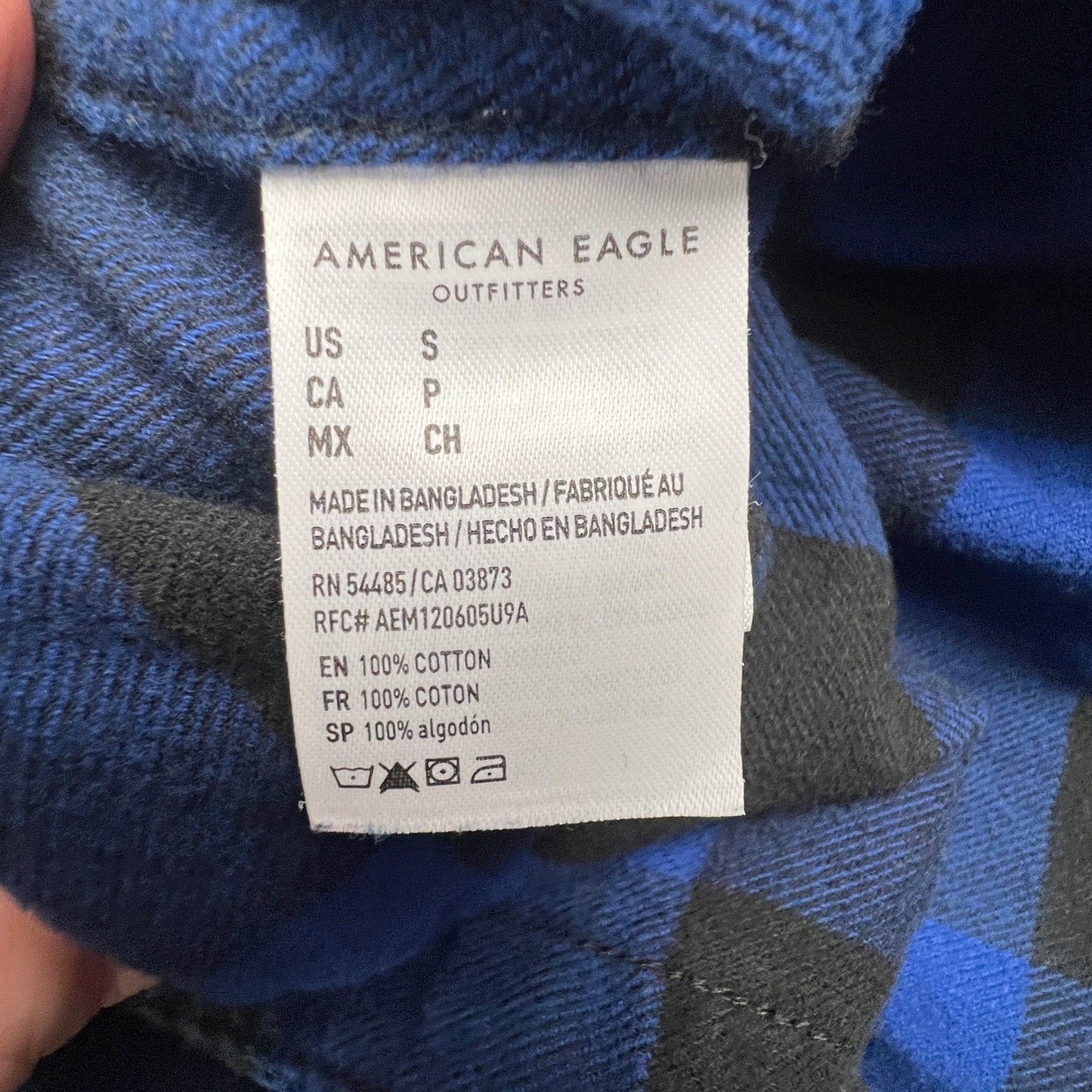 100% Cotton Flannel Shirt Mens Small Buffalo Plaid Super Soft American Eagle
