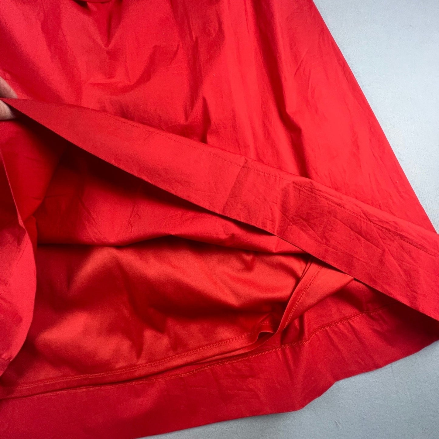 Red Cotton Blend Maxi Dress L Smocked Back A Line Summer Vacation Chic Classic