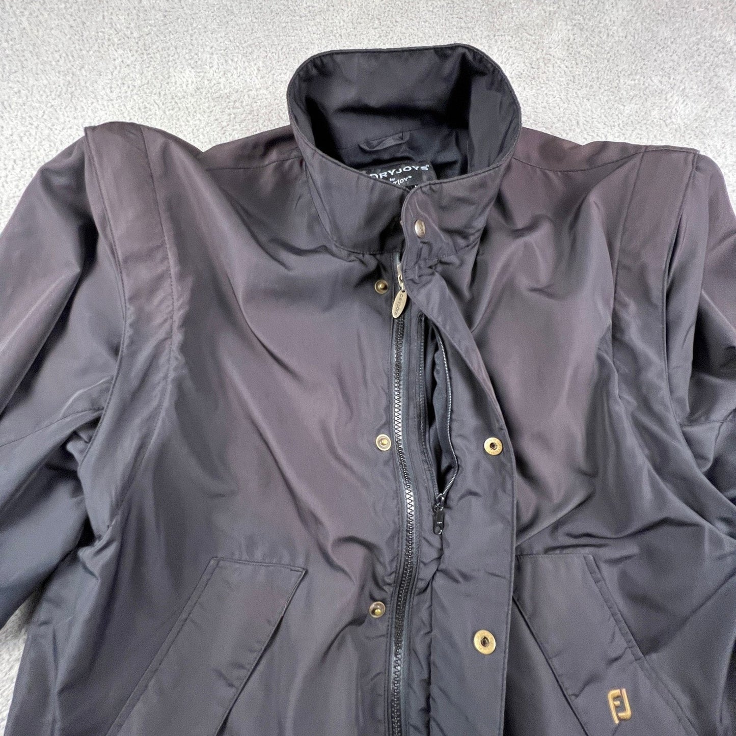 FootJoy DryJoys Mens Medium Black Convertible Golf Jacket Zip Off Sleeves Vest