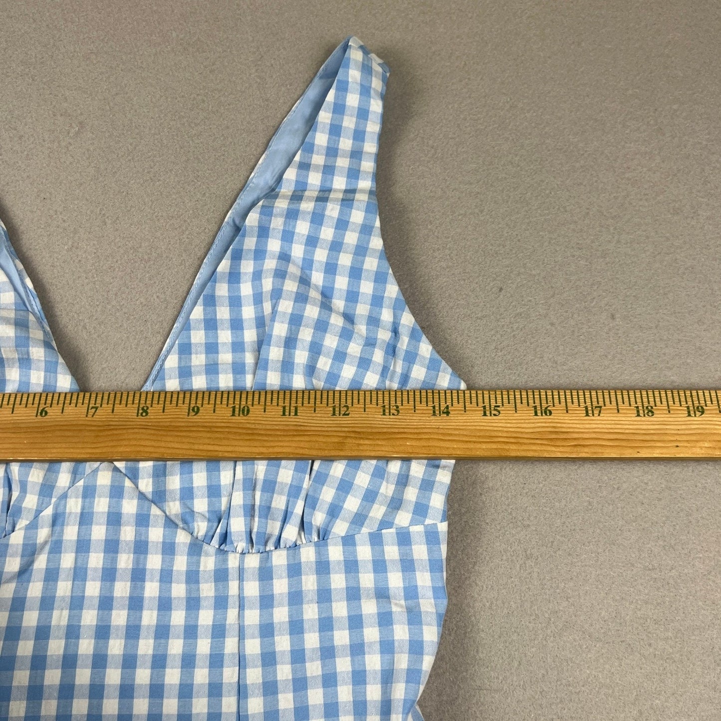 Princess Polly Mini Dress 2 Blue Gingham Pleated Hem Preppy Picnic Coquette