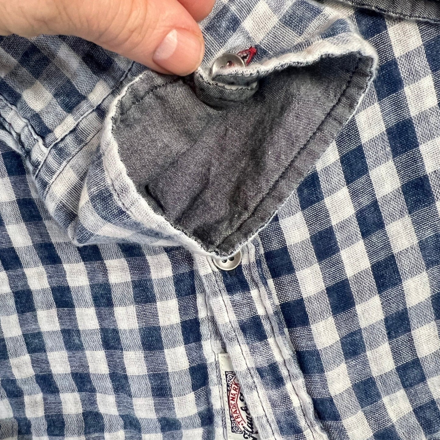 Flag & Anthem Button Down Shirt Men's Medium Gingham Check Long Sleeve