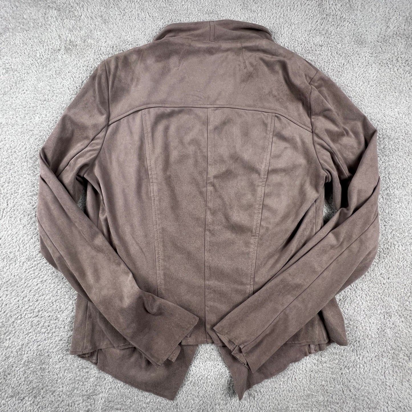 Kut from the Kloth Faux Suede Jacket Womens Small Brown Front Moto Boho