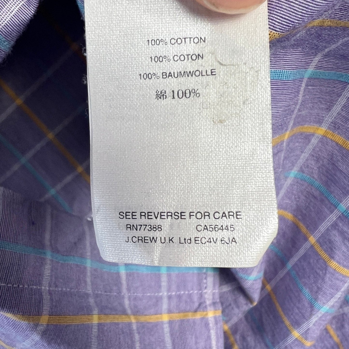 J.Crew Button Down Shirt Men's Medium Classic Fit Plaid Cotton Shirt Long Sleeve