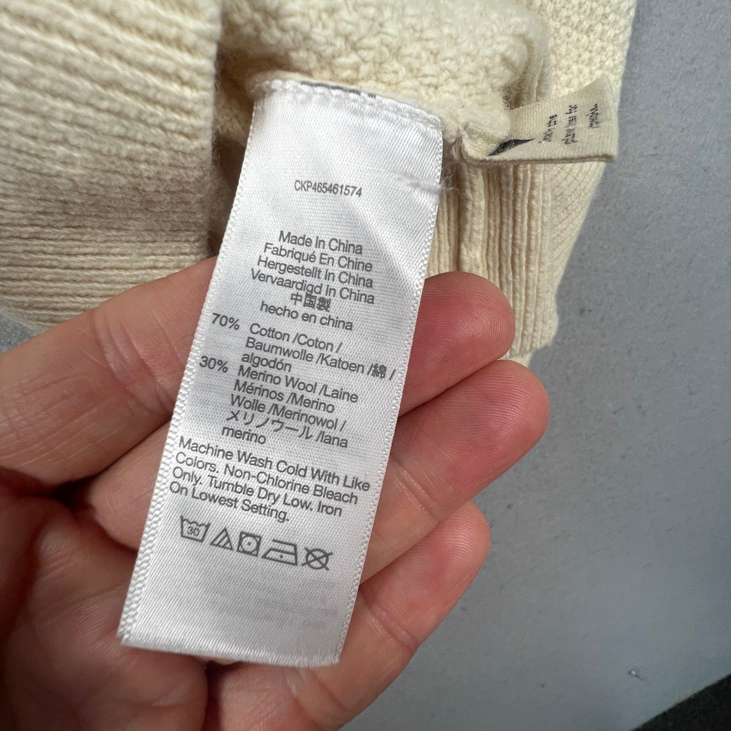 Madewell Sweater Womens Medium Cream Puff Sleeve Bobble Knit Merino Blend Boho
