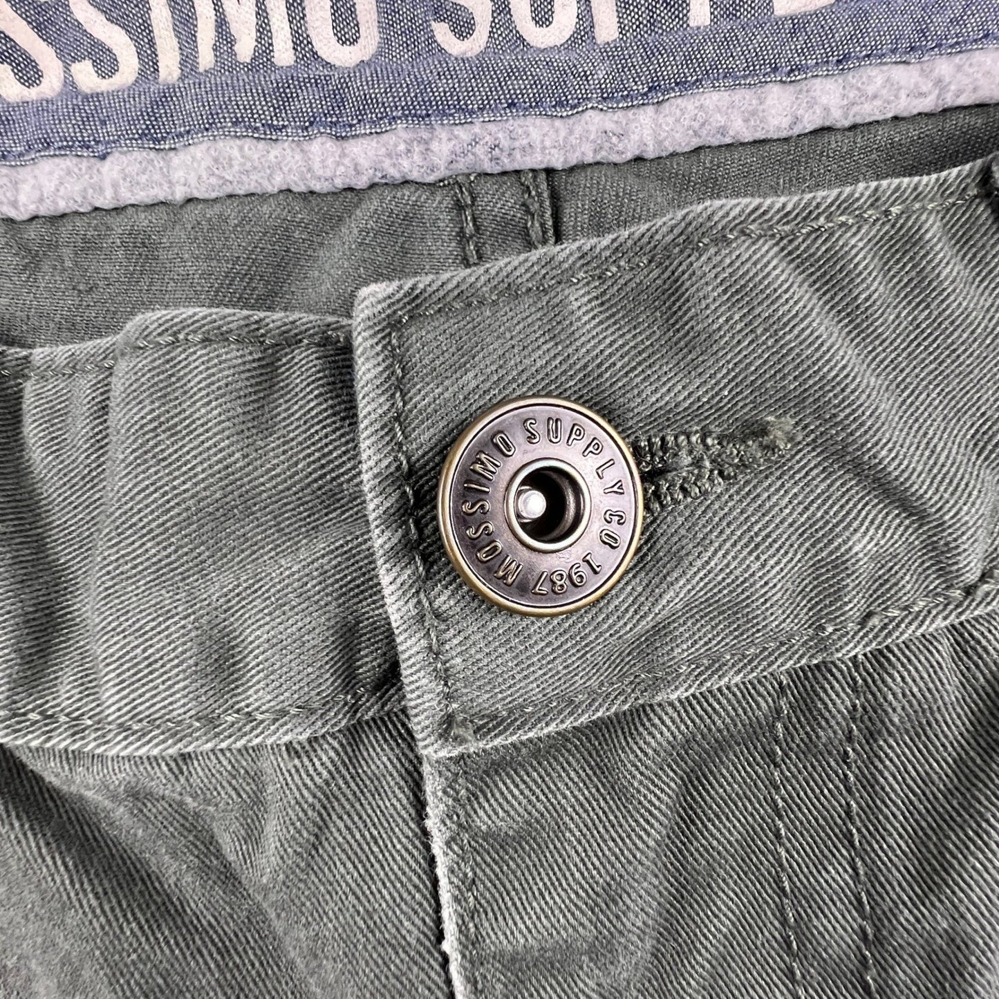 Mossimo Supply Co Pants Mens 34x31 Olive Green Slim Straight Cotton Chino Casual