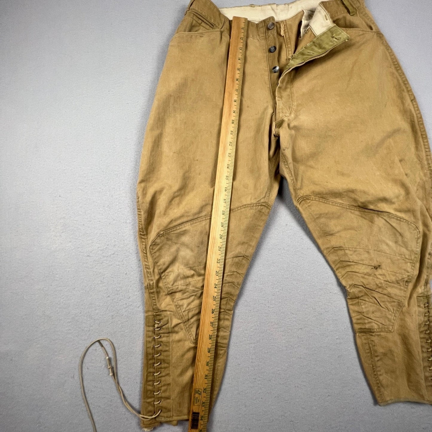 WWI Era US Army Style Khaki Riding Breeches Cavalry Jodhpurs VTG Military Pants