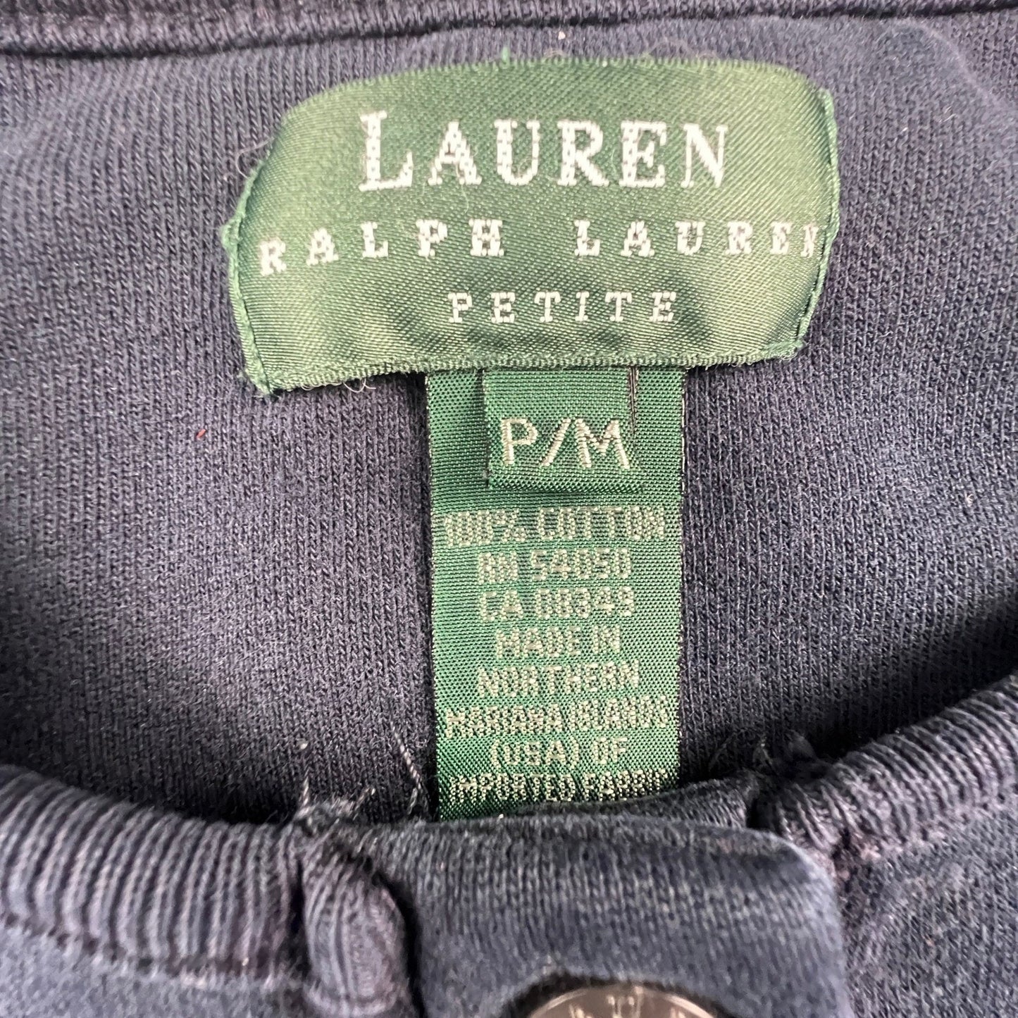 Lauren Ralph Lauren Henley Sweatshirt Womens PM Cotton Logo Casual Preppy