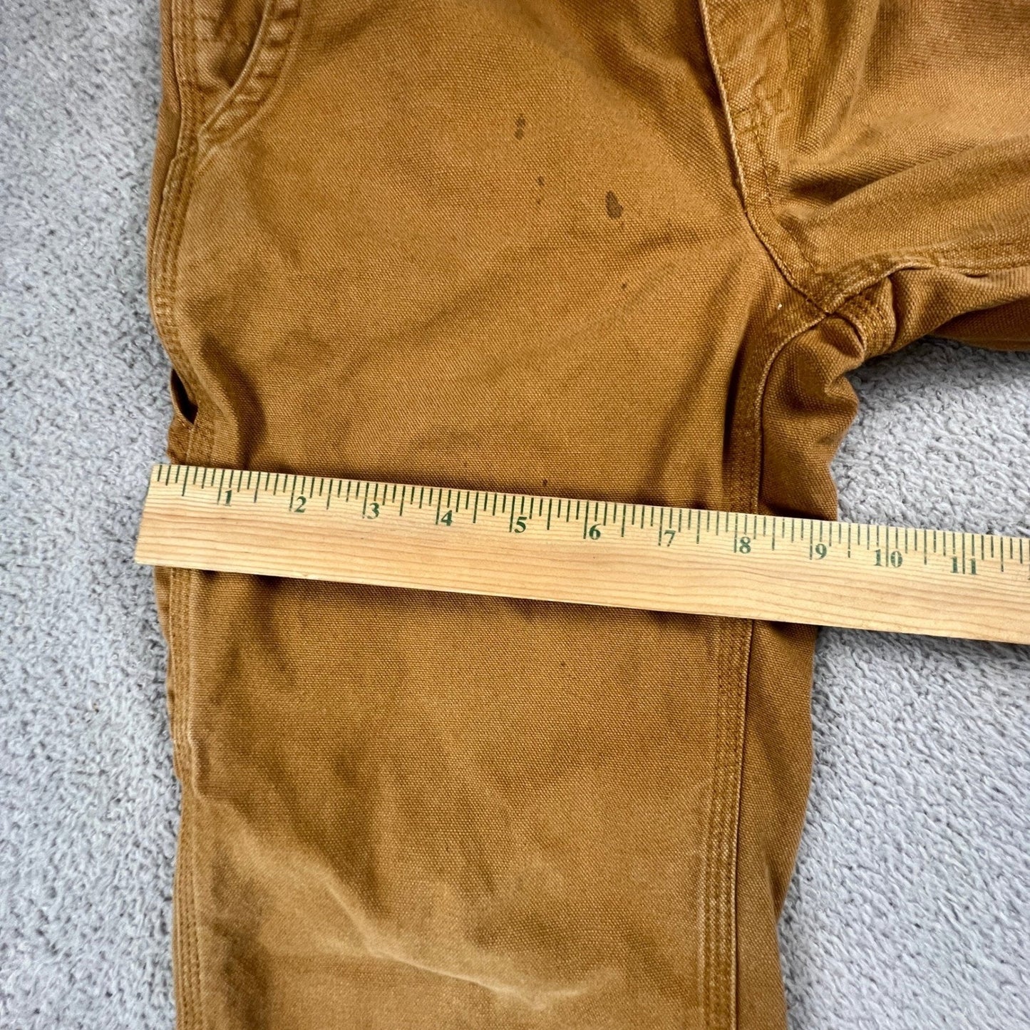 Carhartt Carpenter Pants Kids 8 Brown Flannel Lined Canvas Duck Workwear Utility
