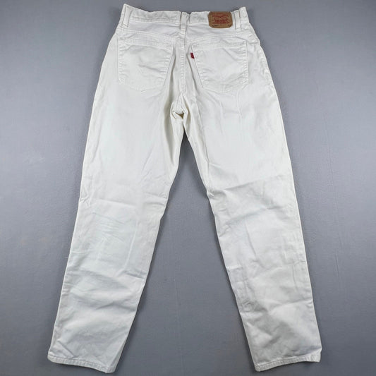 Levi's 550 Relaxed Fit Jeans Womens 10 White Stretch Tapered Leg High Rise Denim