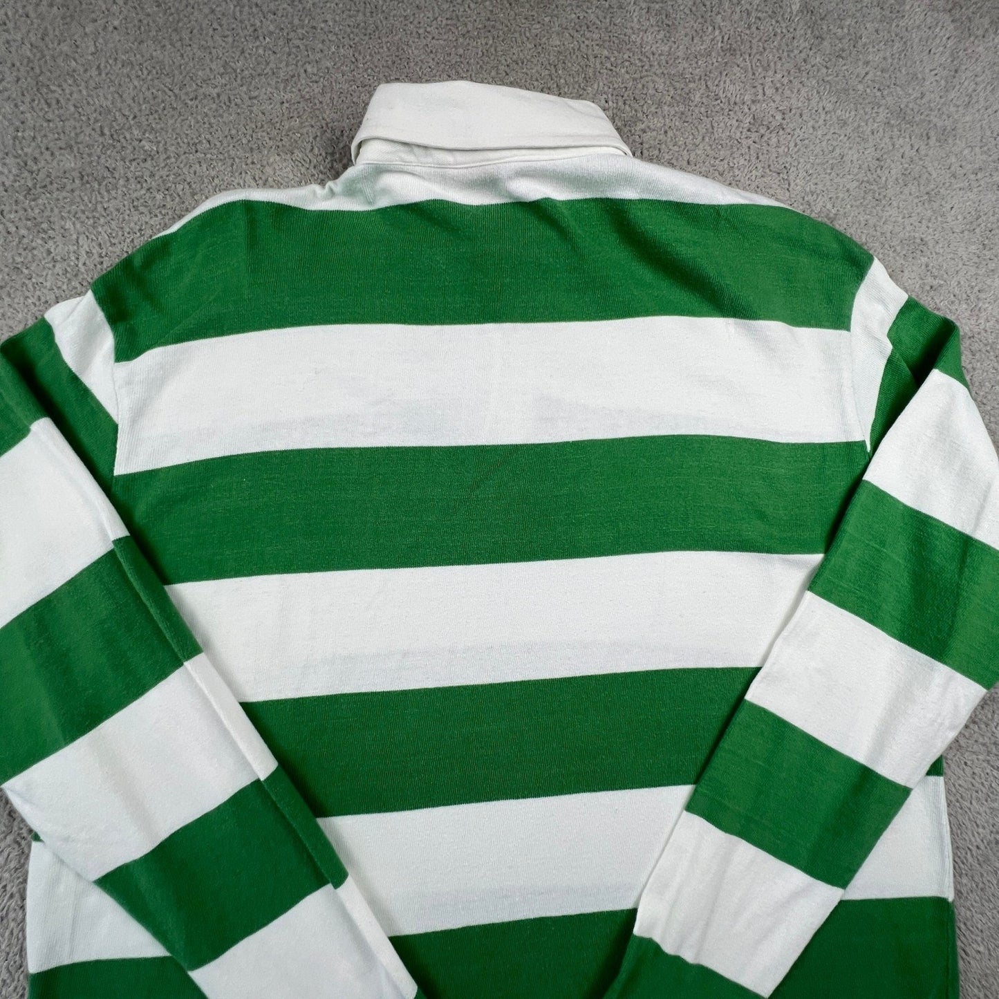 iets Frans Urban Outfitters Mens Polo Rugby Shirt Striped Green White LA Champs