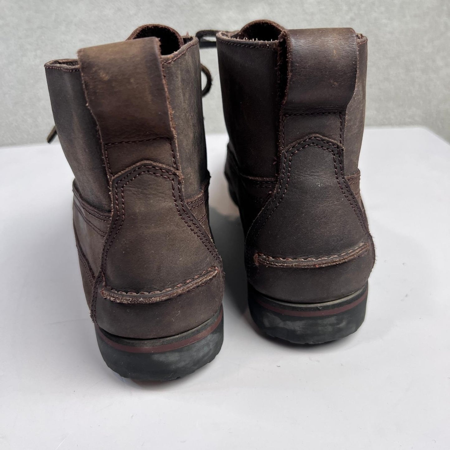 St. John's Bay Men's Ankle Boots Size 11 Brown Leather Lace Up Vintage