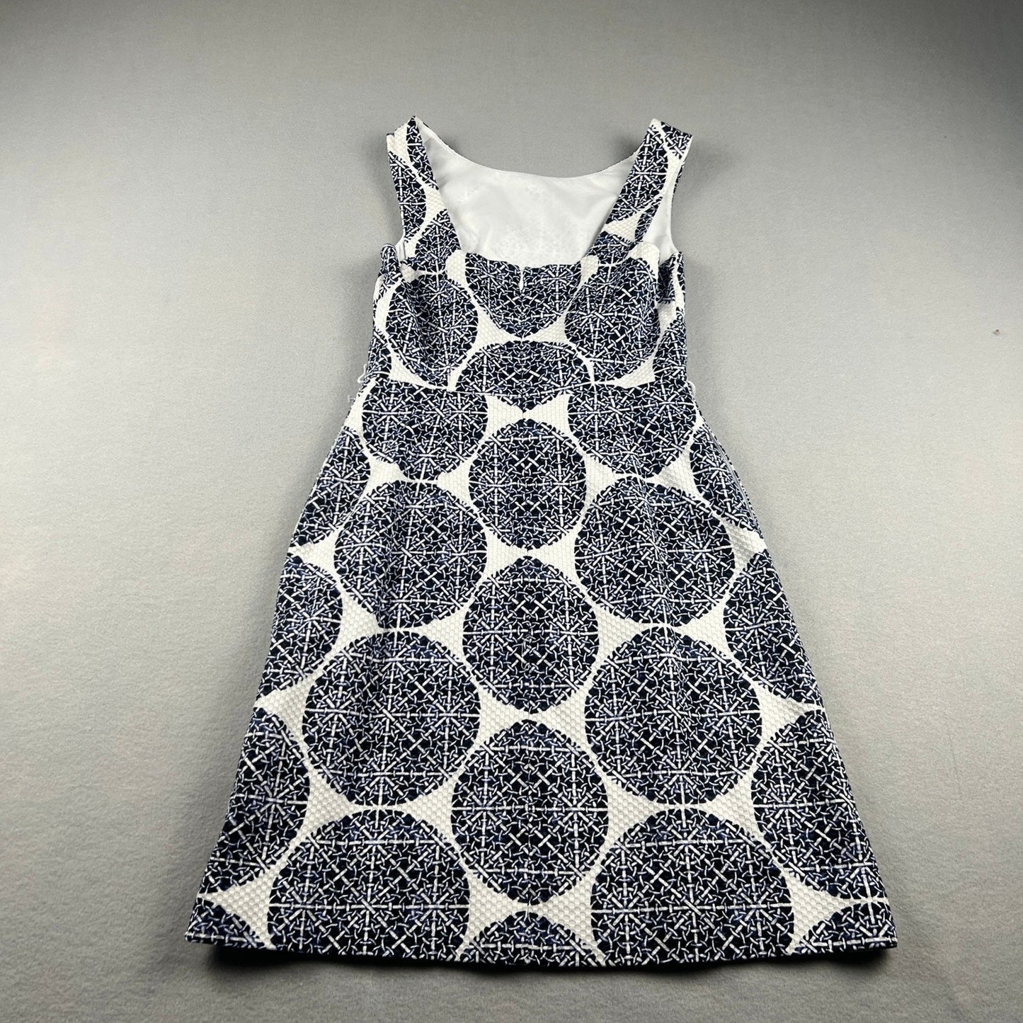 Mod Mini Dress Blue White Geometric Pique Sheath Size 0 Classy Wedding Resort