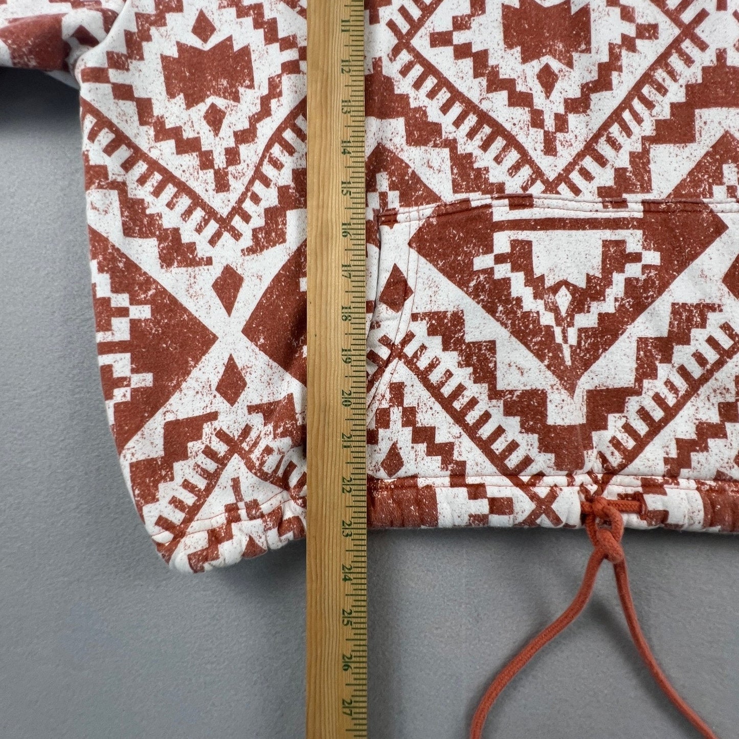 Wrangler Retro Hoodie Womens Large Rust Orange Southwestern Geometric Pullover